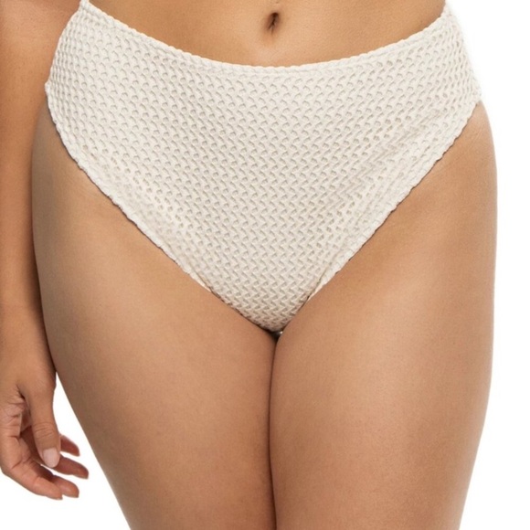 New! Montce Swim Paula High Waist Bikini Bottom cream 24222 - Picture 2 of 8